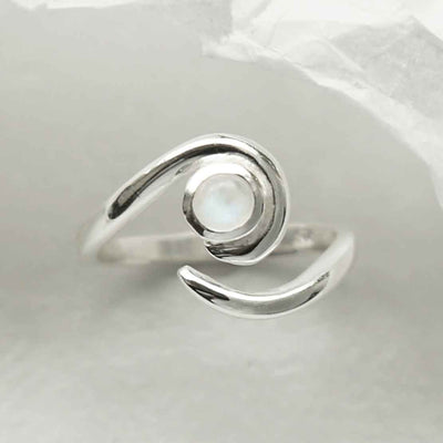 MZB122 MS STERLING SILVER MOONSTONE SPIRAL ADJUSTABLE RING 3
