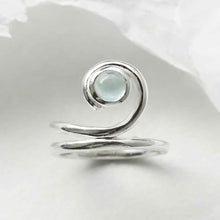 MZB124 BT STERLING SILVER BLUE TOPAZ VINE RING 1