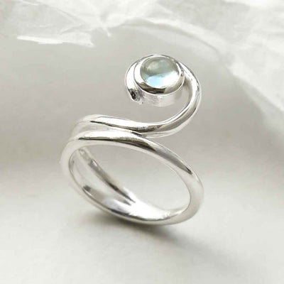MZB124 BT STERLING SILVER BLUE TOPAZ VINE RING 2