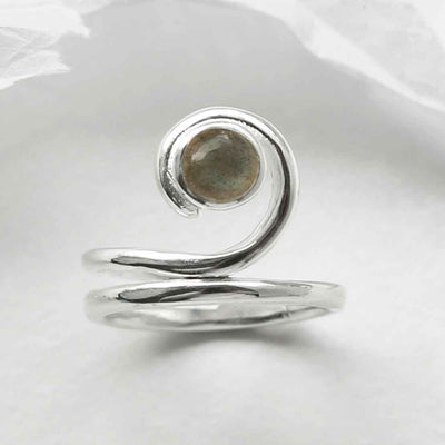 MZB124 LB STERLING SILVER LABRADORITE VINE RING 1