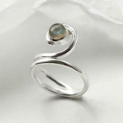 MZB124 LB STERLING SILVER LABRADORITE VINE RING 4