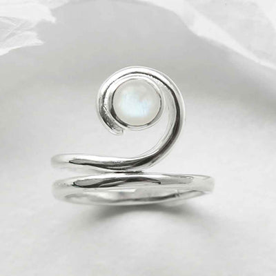 MZB124 MS STERLING SILVER MOONSTONE VINE RING 2