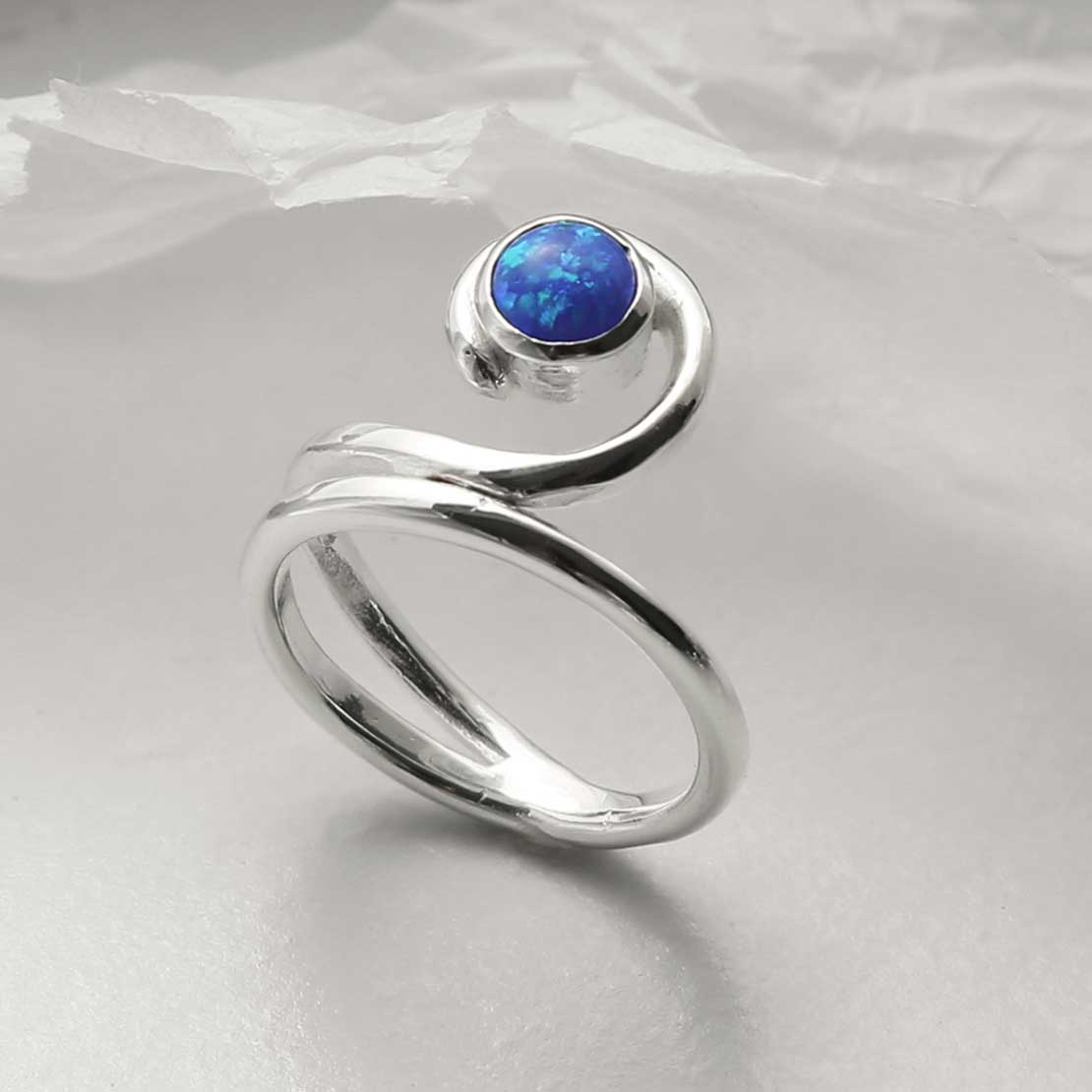 Sterling Silver Opalite Vine Ring