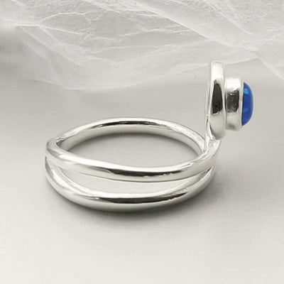MZB124 OP STERLING SILVER OPALITE VINE RING 2