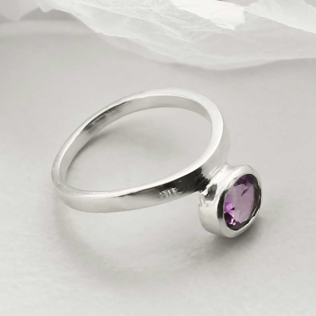 Sterling Silver Amethyst Stacking Ring