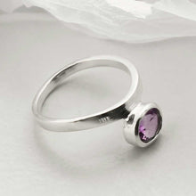 MZB128 AM STERLING SILVER AMETHYST STACKING RING 1