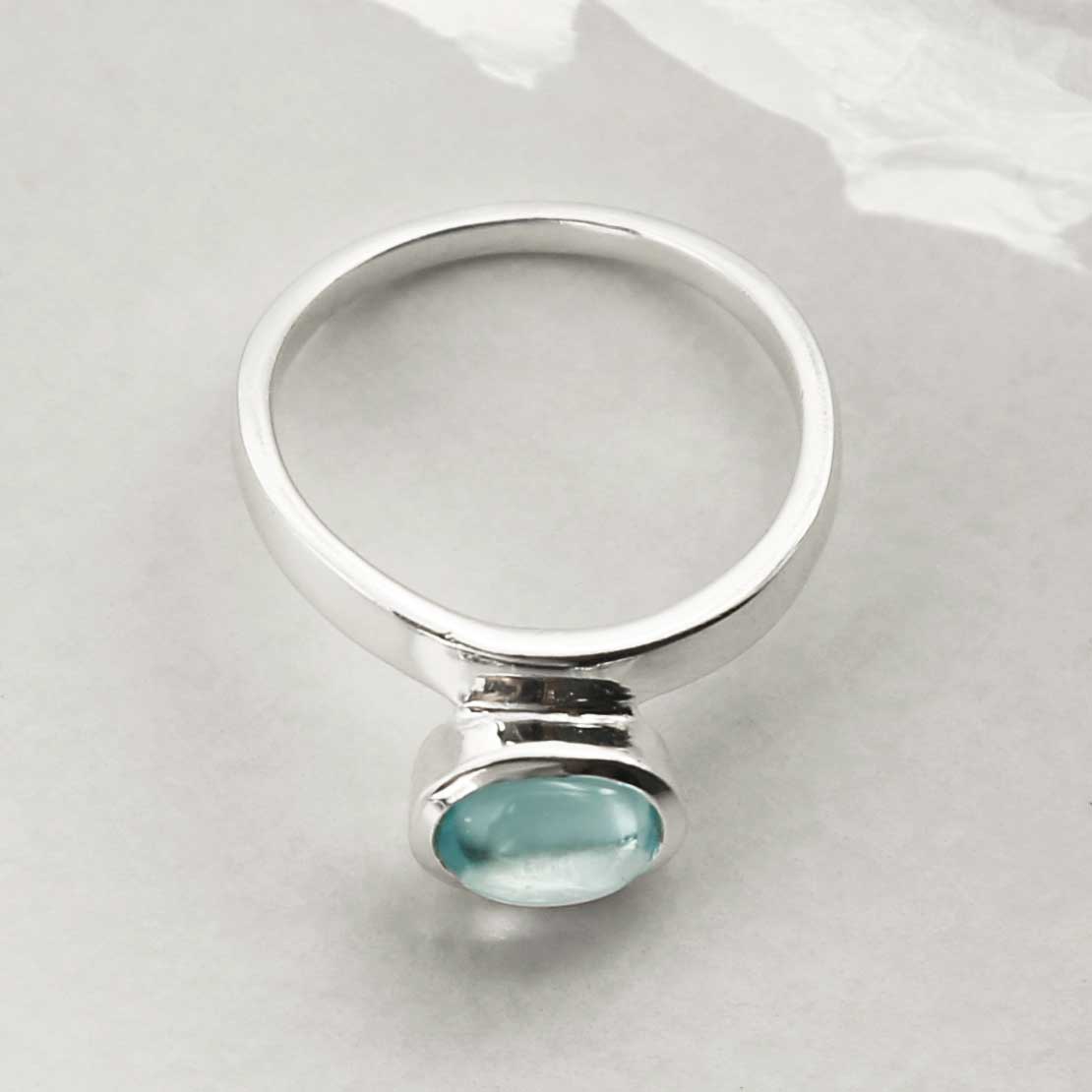 Sterling Silver Blue Topaz Stacking Ring