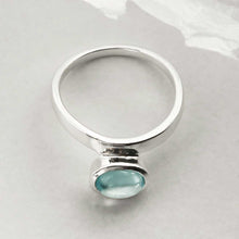 MZB128 BT STERLING SILVER BLUE TOPAZ STACKING RING 1