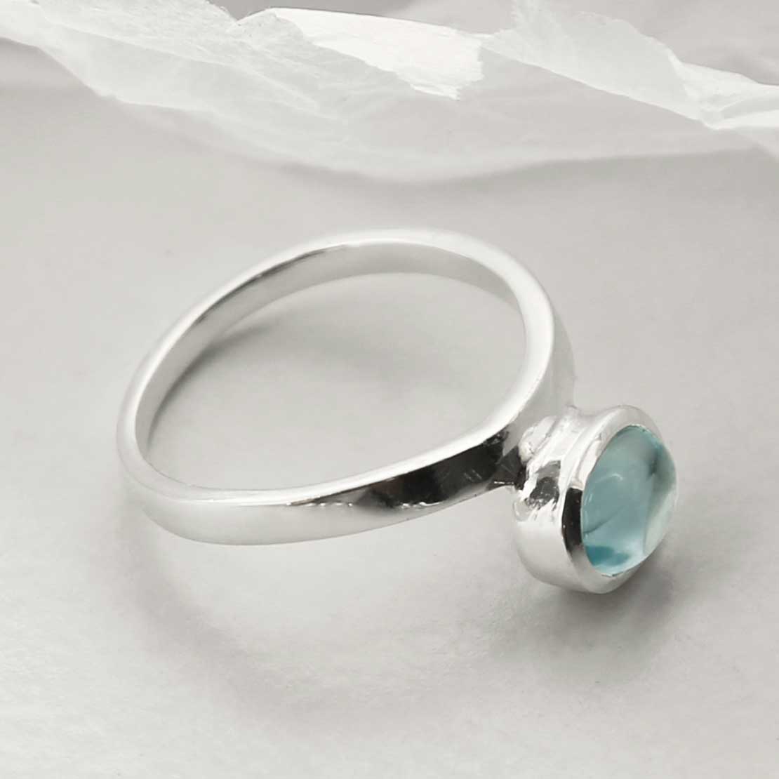 Sterling Silver Blue Topaz Stacking Ring