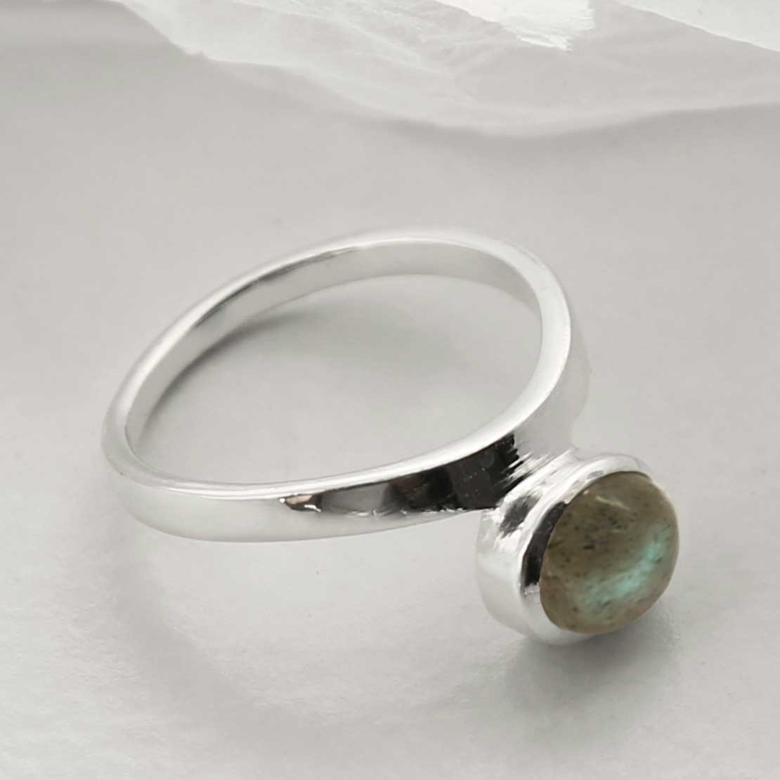 Sterling Silver Labradorite Stacking Ring