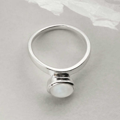 MZB128 MS STERLING SILVER MOONSTONE STACKING RING 1