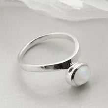 MZB128 MS STERLING SILVER MOONSTONE STACKING RING 2
