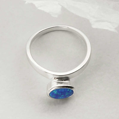 MZB128 OP STERLING SILVER OPALITE STACKING RING 1