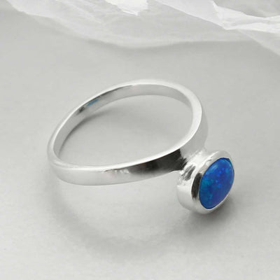 MZB128 OP STERLING SILVER OPALITE STACKING RING 2
