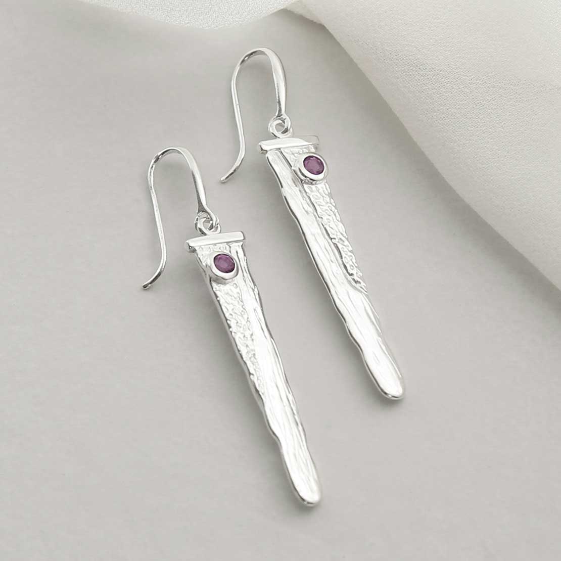 Sterling Silver Amethyst Waterfall Earrings