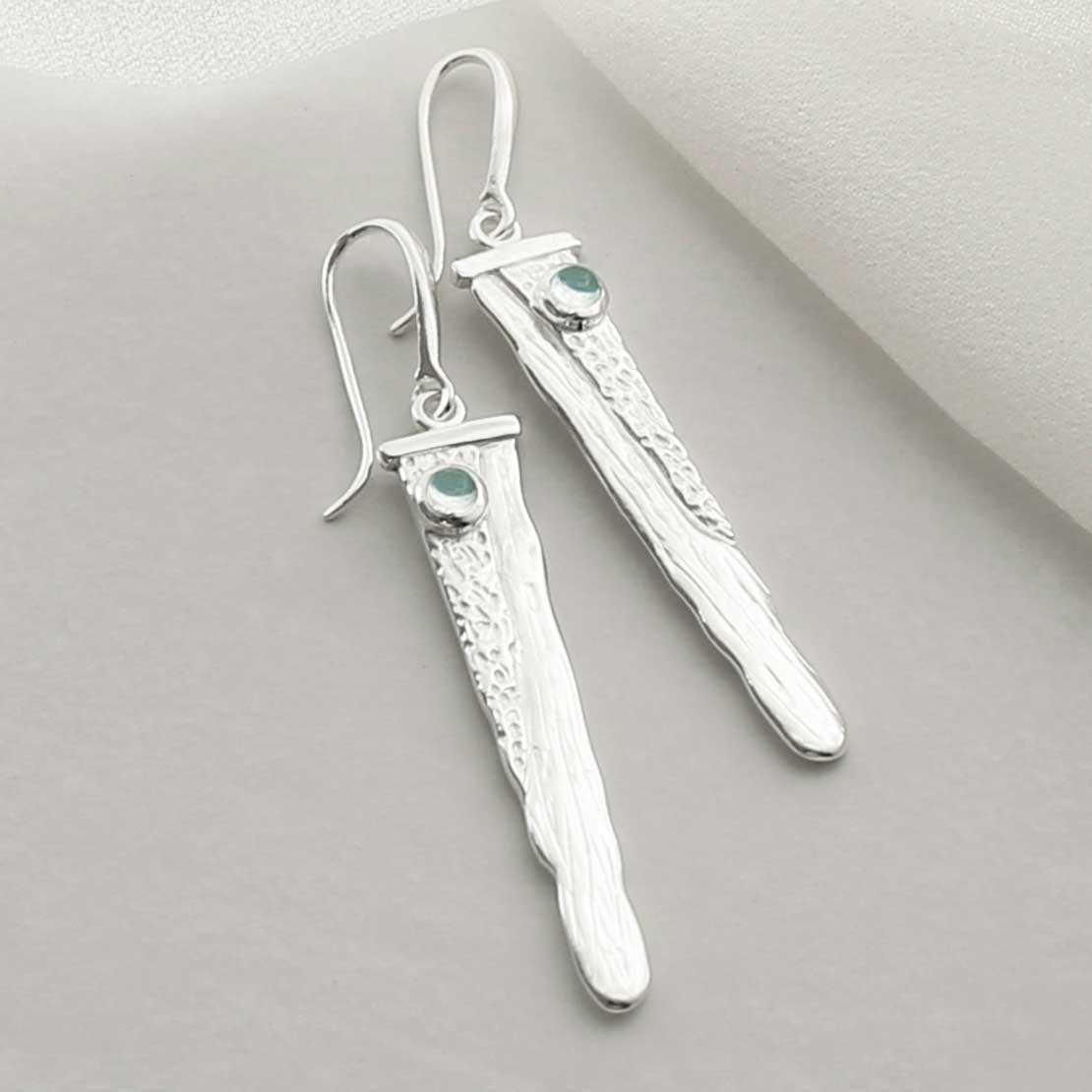 Sterling Silver Blue Topaz Waterfall Earrings