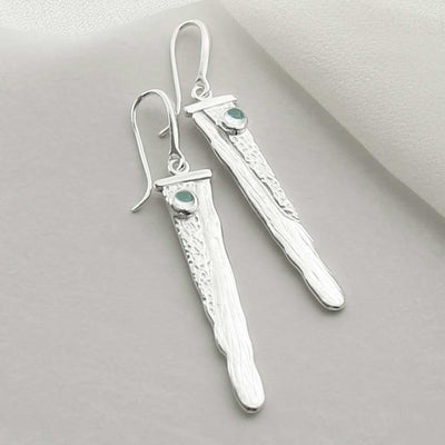 MZB125 BT STERLING SILVER BLUE TOPAZ WATERFALL EARRINGS 1