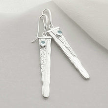 MZB125 BT STERLING SILVER BLUE TOPAZ WATERFALL EARRINGS 2