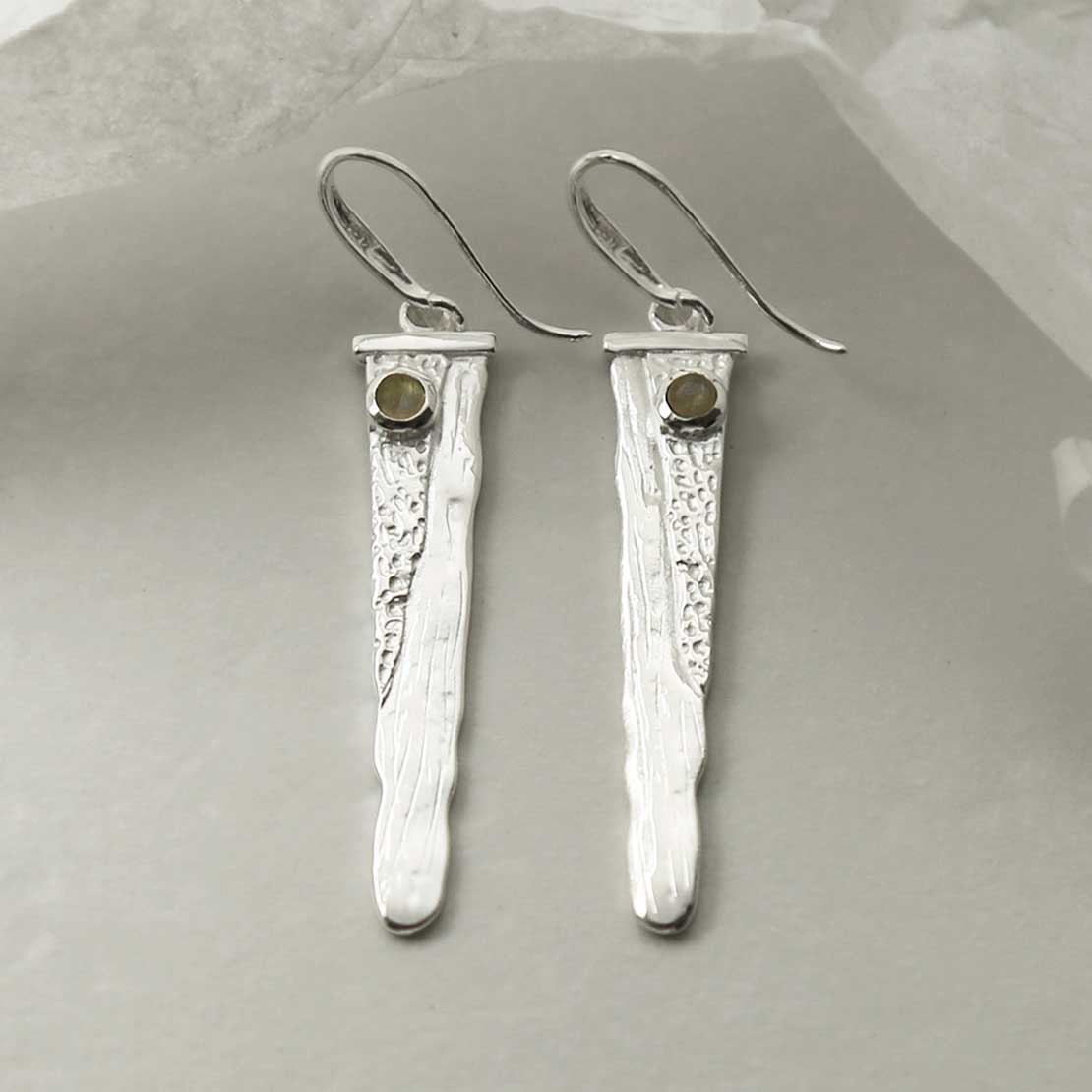 Sterling Silver Labradorite Waterfall Earrings
