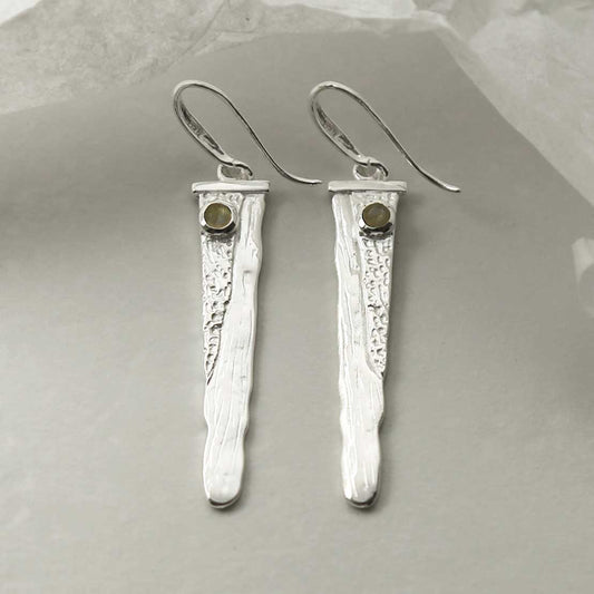 MZB125 LB STERLING SILVER LABRADORITE WATERFALL EARRINGS 2