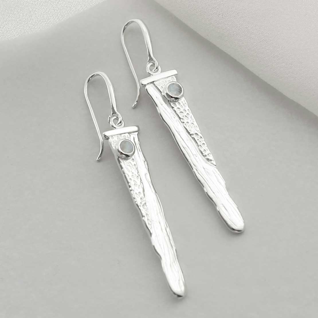 Sterling Silver Moonstone Waterfall Earrings