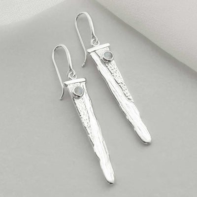 MZB125 MS STERLING SILVER MOONSTONE WATERFALL EARRINGS 1