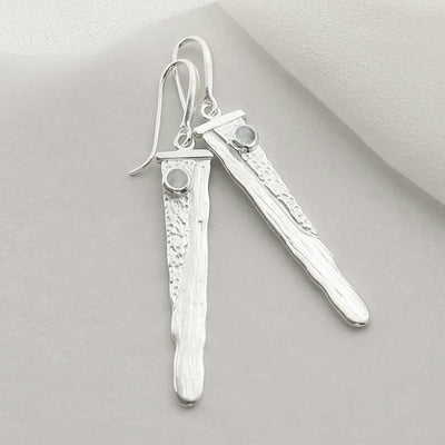 MZB125 MS STERLING SILVER MOONSTONE WATERFALL EARRINGS 2