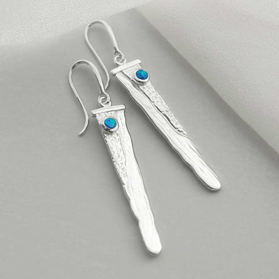MZB125 OP STERLING SILVER OPALITE WATERFALL EARRINGS 1