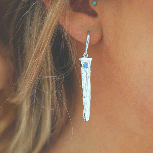 MZB125 OP STERLING SILVER OPALITE WATERFALL EARRINGS MODEL