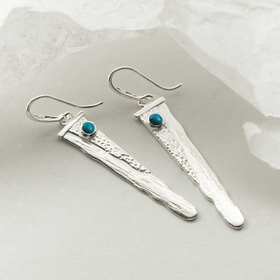 MZB125 T STERLING SILVER TURQUOISE WATERFALL EARRINGS 1