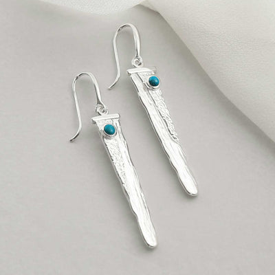 MZB125 T STERLING SILVER TURQUOISE WATERFALL EARRINGS 2