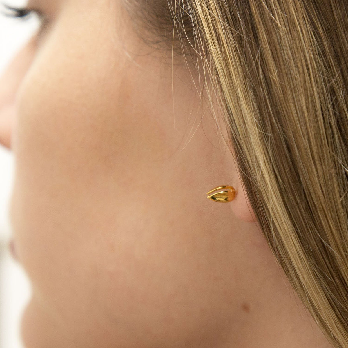 Gold Plated Sterling Silver Flower Stud Earrings