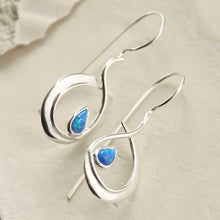MZB129 OP STERLING SILVER OPALITE LOOP DROP EARRINGS 3