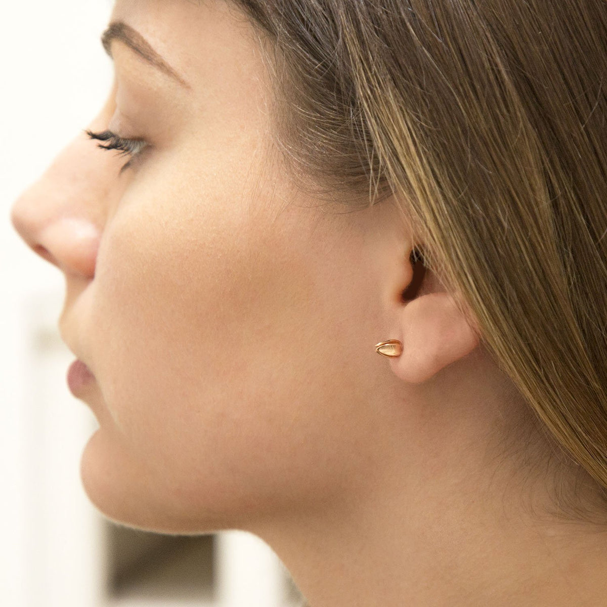 Rose Gold Plated Sterling Silver Flower Stud Earrings