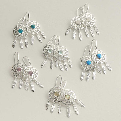 MZB130E STERLING SILVER DREAM CATCHER EARRINGS GROUP 2