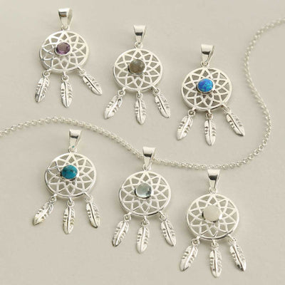 MZB130P STERLING SILVER DREAM CATCHER NECKLACE GROUP