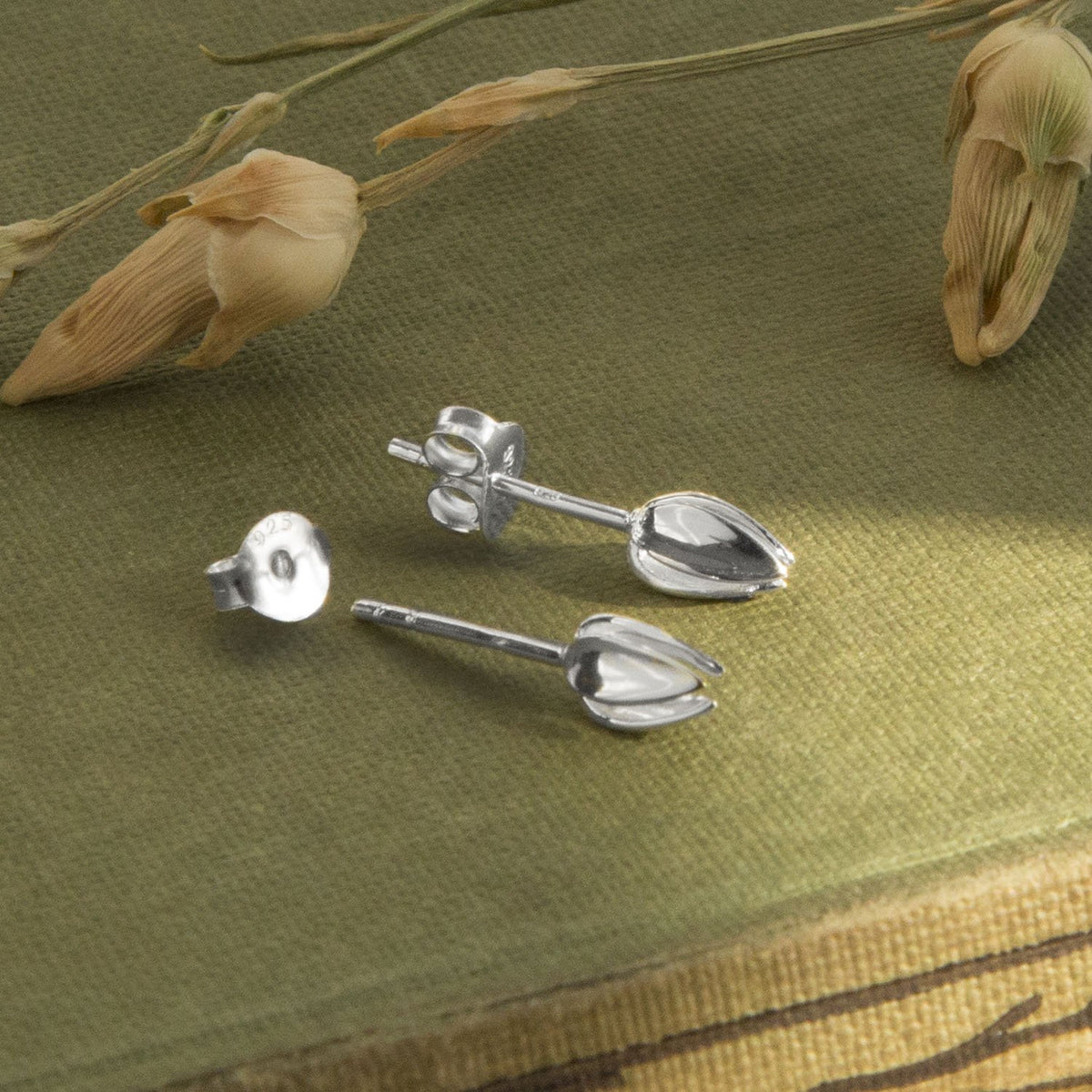 Sterling Silver Flower Stud Earrings