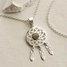 MZB130P LB STERLING SILVER LABRADORITE DREAM CATCHER NECKLACE 2