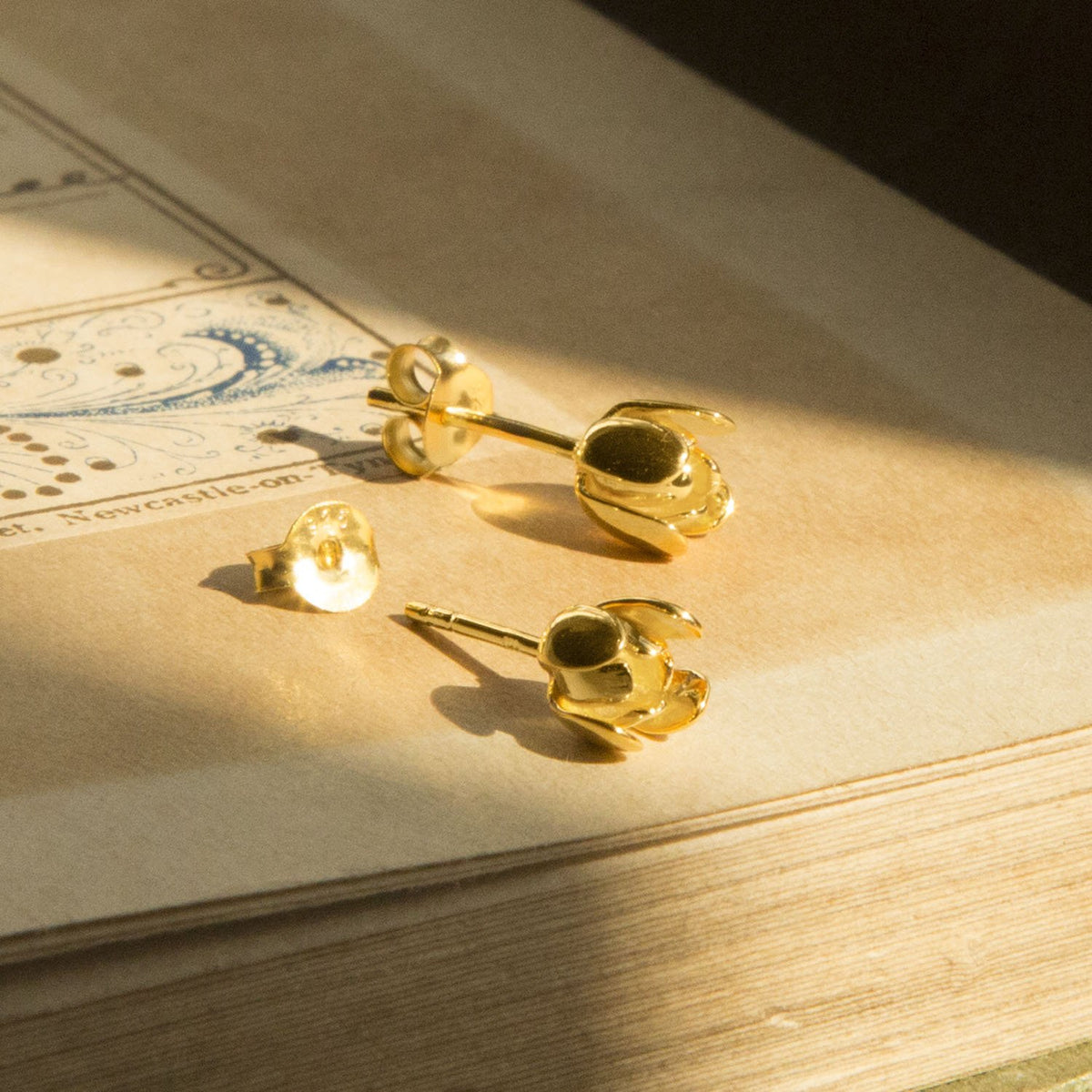 Gold Plated Sterling Silver Tulip Stud Earrings