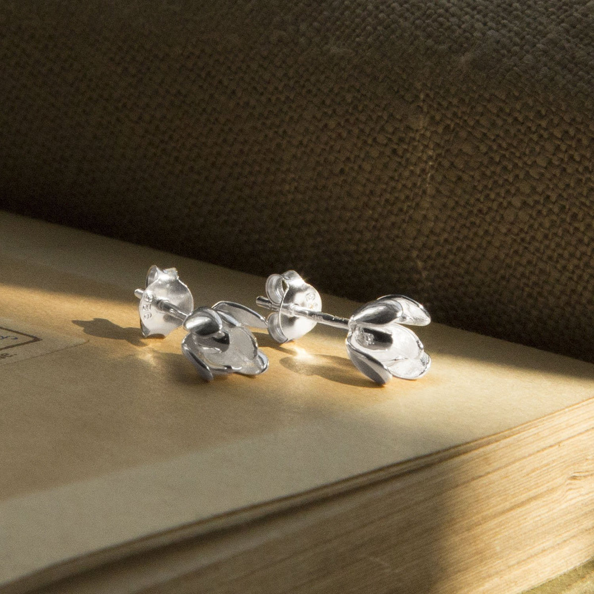 Sterling Silver Tulip Stud Earrings