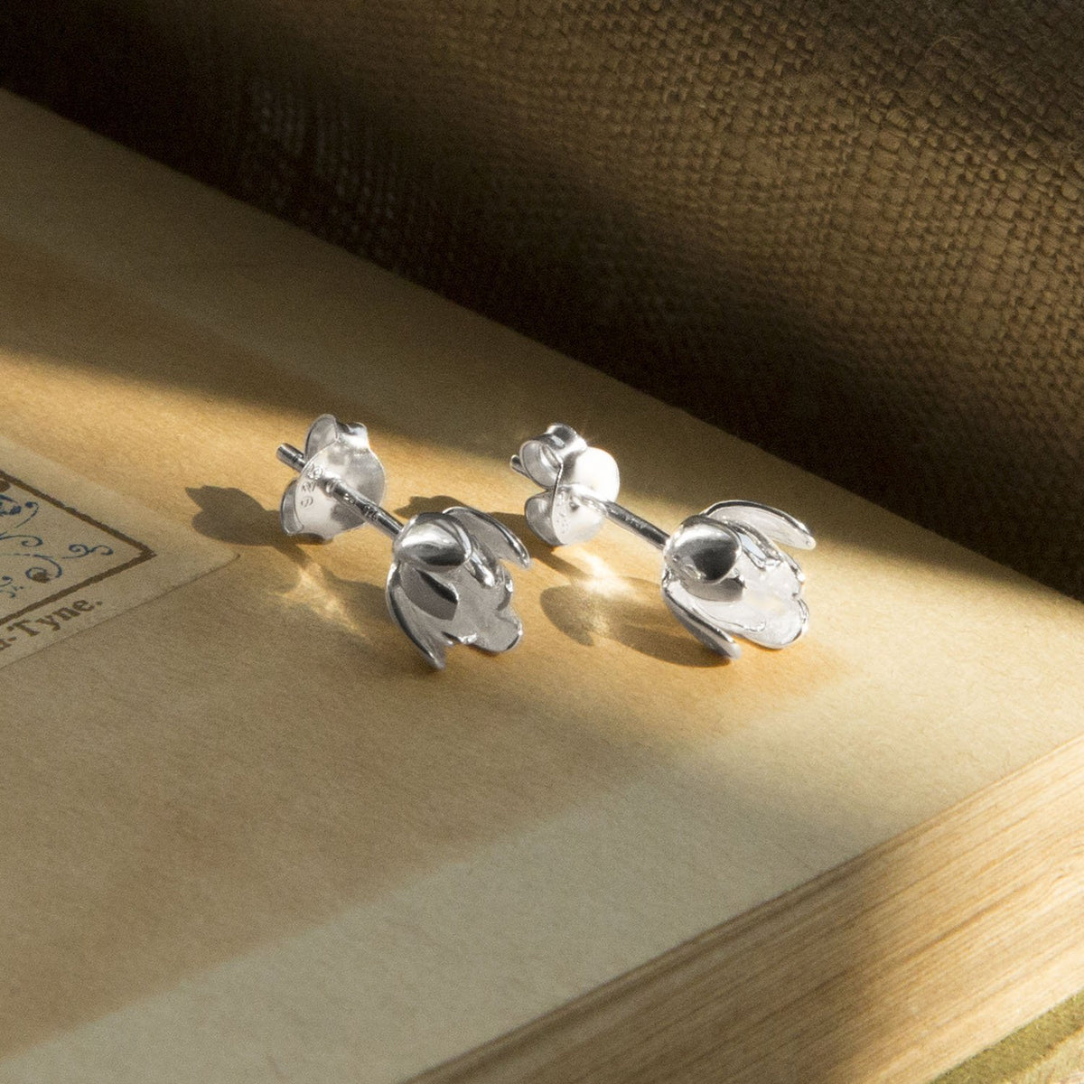 Sterling Silver Tulip Stud Earrings
