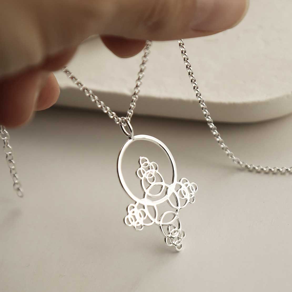Sterling Silver Bubble Loop Necklace