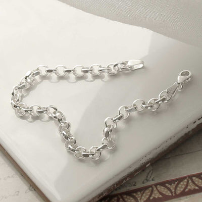 MV1333B STERLING SILVER CIRCLE LINK BRACELET 2