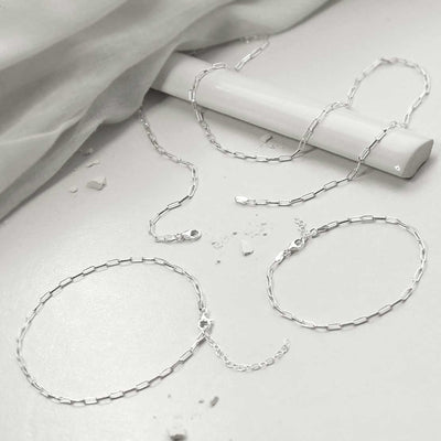MV1332 STERLING SILVER FINE PAPERCLIP SET 2