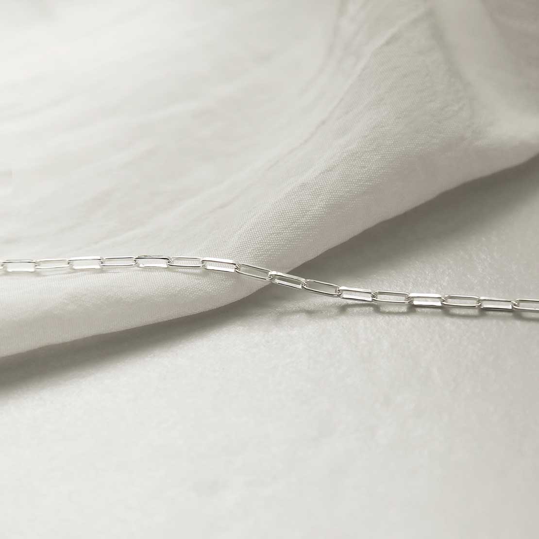 Sterling Silver Fine Paperclip Anklet