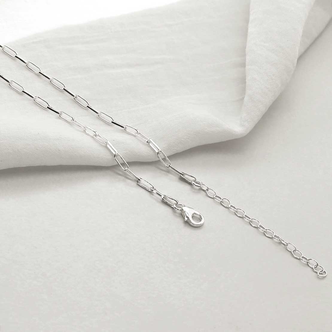 Sterling Silver Fine Paperclip Anklet