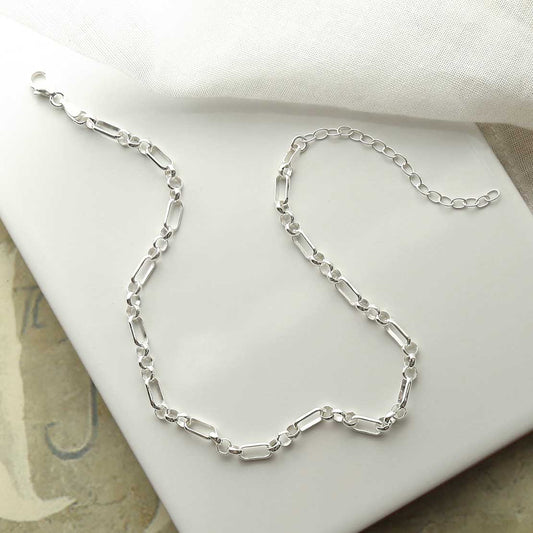 MV1334A STERLING SILVER BRISTOL LINK ANKLET 2