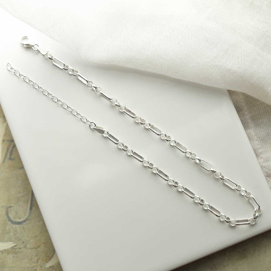 Sterling Silver Bristol Link Anklet