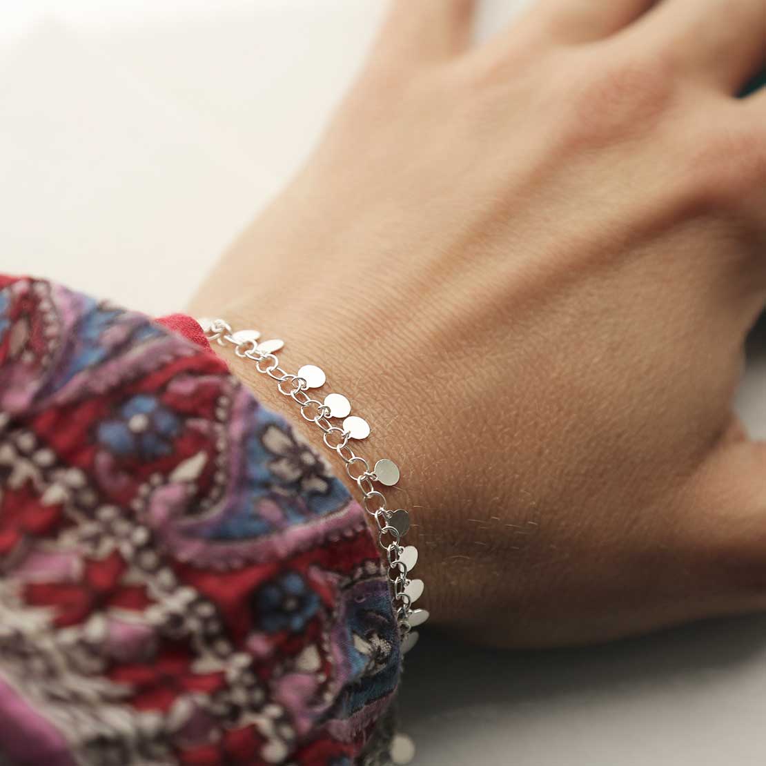 Sterling Silver Sequin Bracelet