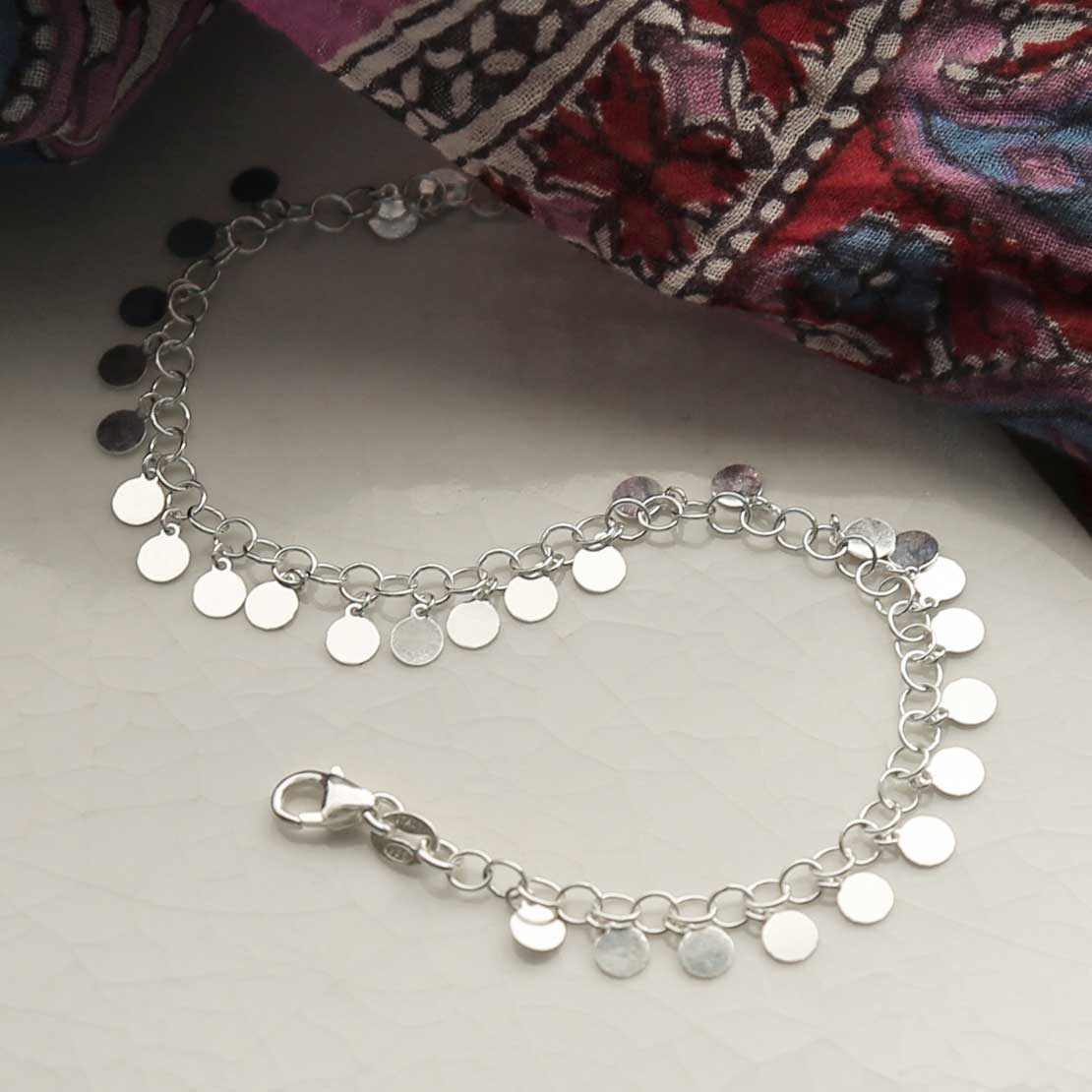 Sterling Silver Sequin Bracelet